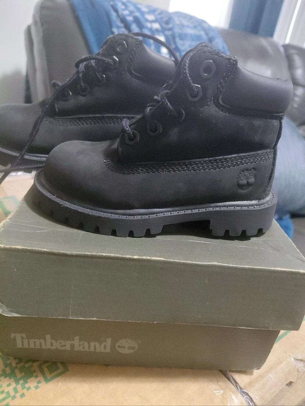 Kids Black Lace-Up Outdoor Boots